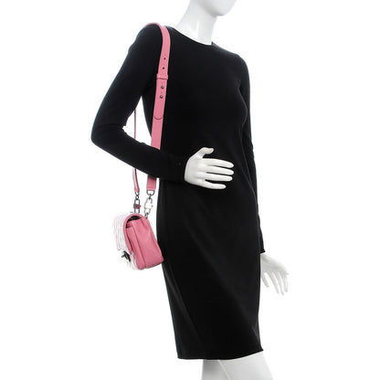 Chanel Shiny Goatskin Quilted Small Double Carry Waist Chain Flap Pink 4 of 12