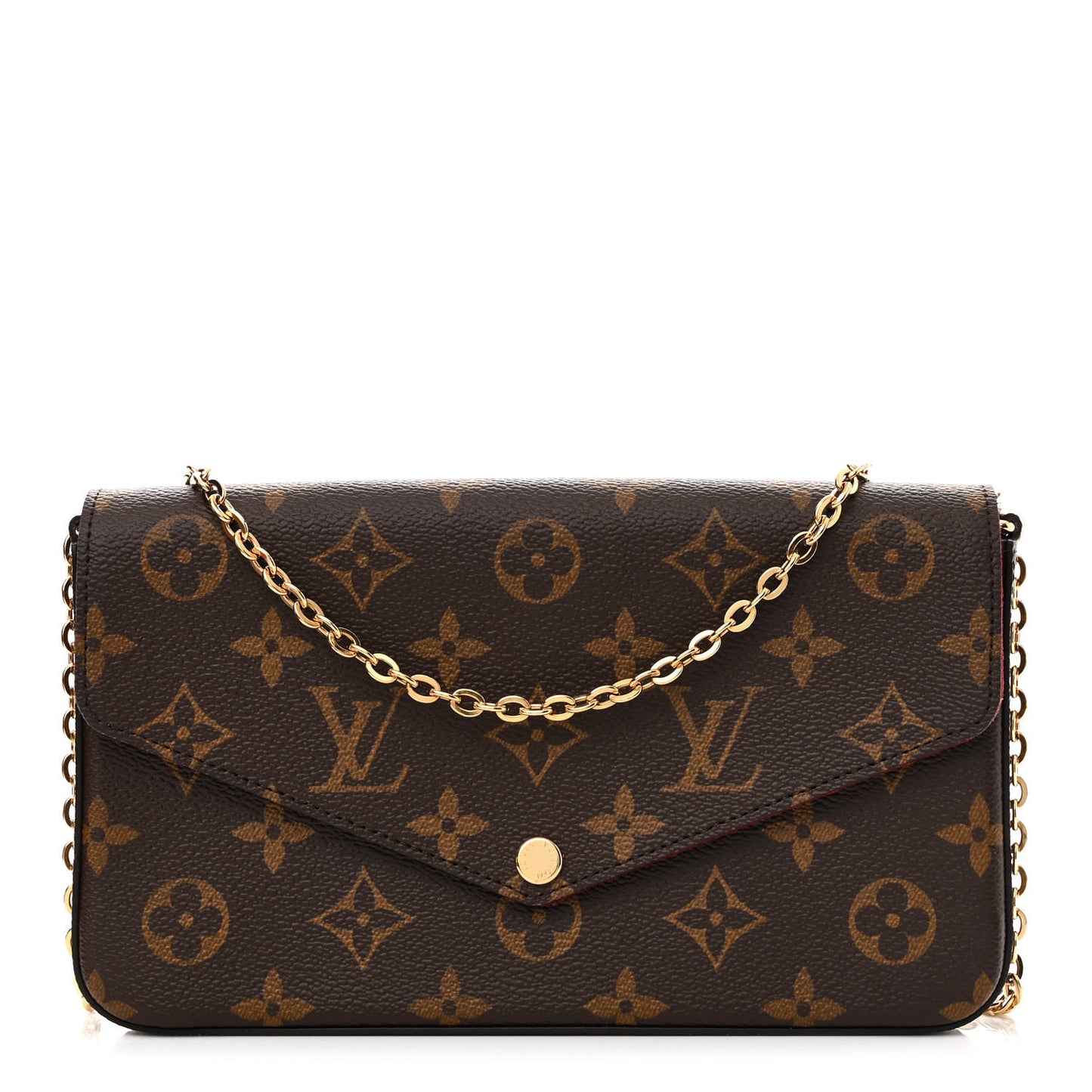 Monogram Pochette Felicie Chain Wallet Fuchsia