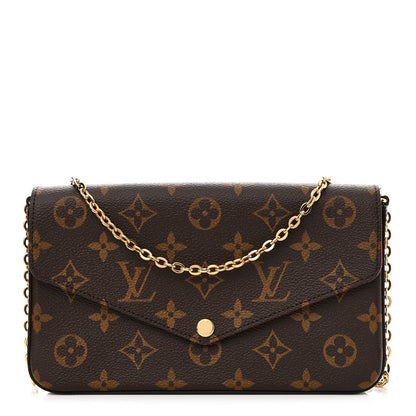 Louis Vuitton Monogram Pochette Felicie Chain Wallet Fuchsia 1 of 11