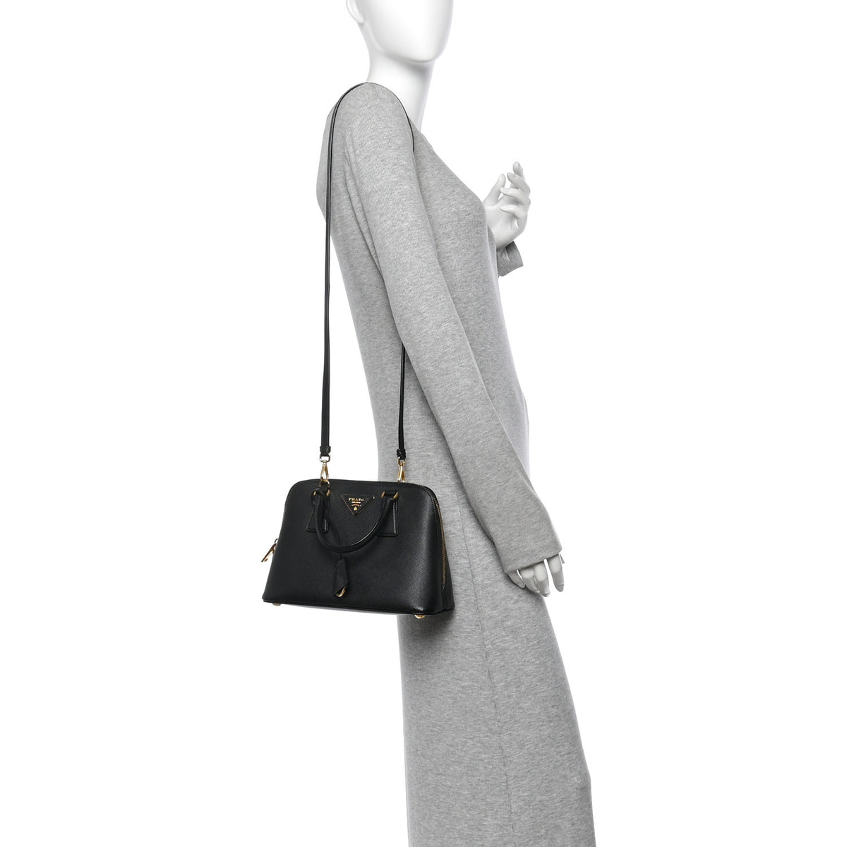 Prada Saffiano Lux Small Promenade Tote Black 2 of 10