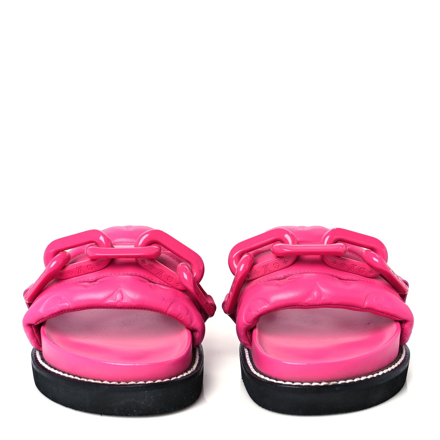 Calfskin Embossed Monogram Sunset Flat Comfort Mule 36.5 Rose Pop