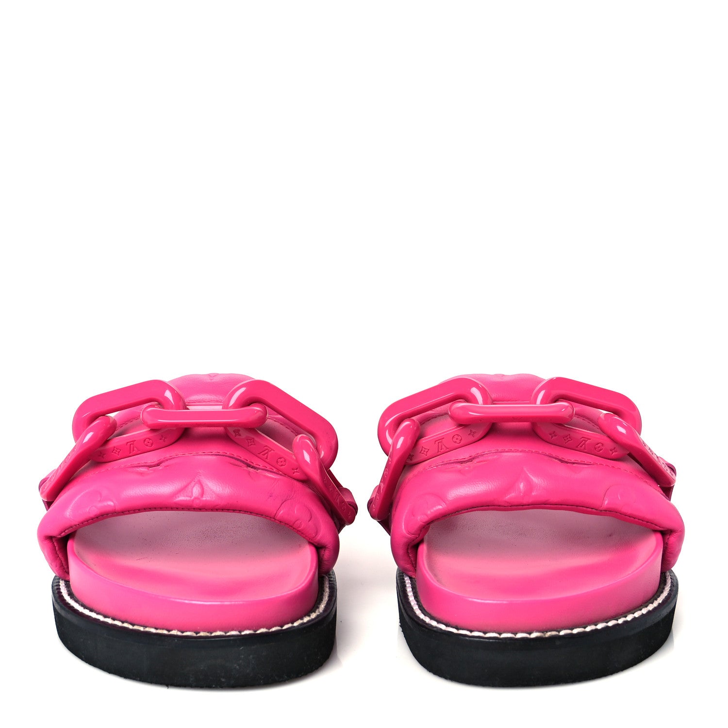 Louis Vuitton Calfskin Embossed Monogram Sunset Flat Comfort Mule 36.5 Rose Pop 3 of 10