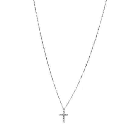Cartier 18K White Gold Diamond Symbols Cross Pendant Necklace 1 of 5