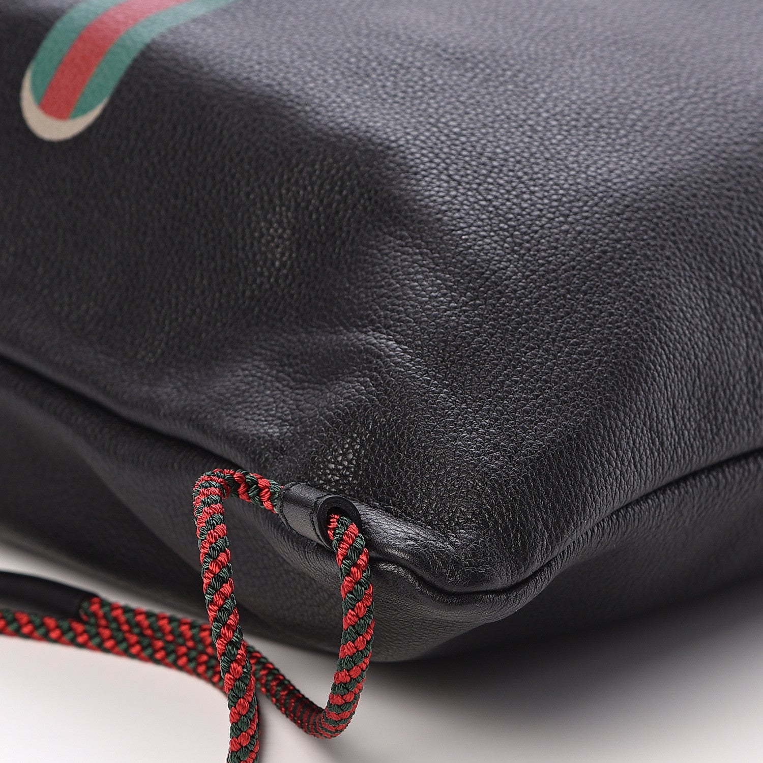 Gucci Calfskin Logo Drawstring Backpack Black 10 of 11