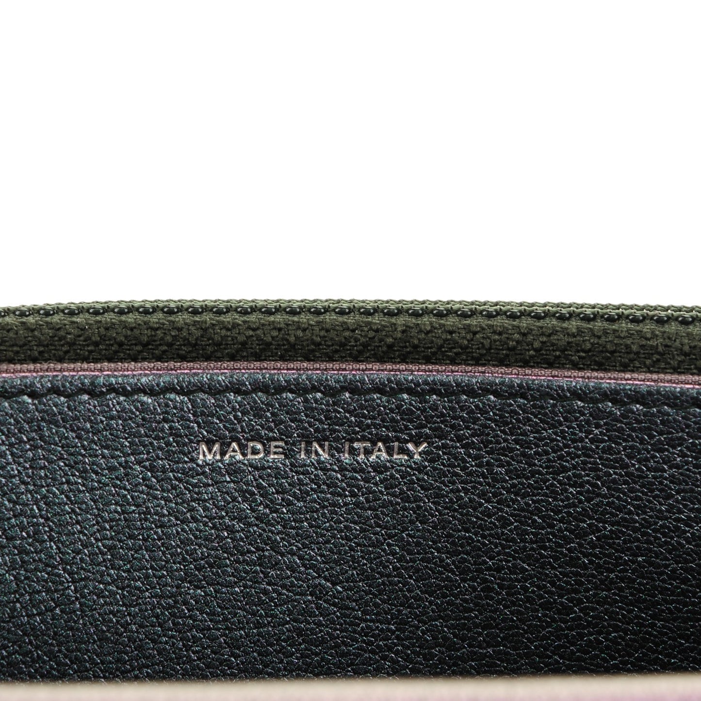 Iridescent Goatskin Quilted Wallet On Chain WOC Purple