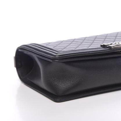 Chanel Metallic Calfskin Quilted New Medium Boy Flap Black 9 of 11