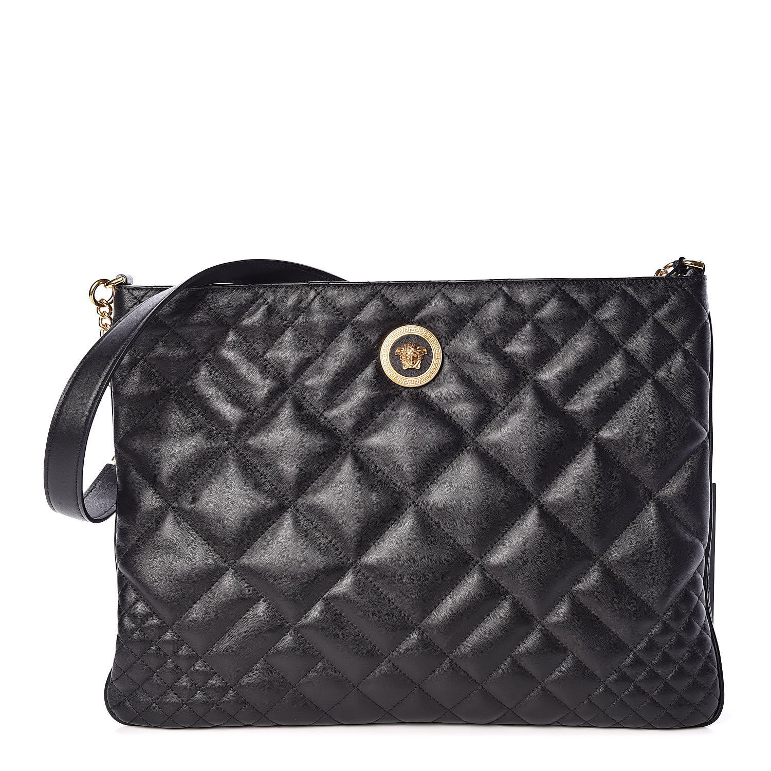 Versace Nappa Quilted Icon Shoulder Bag Black 1 of 9