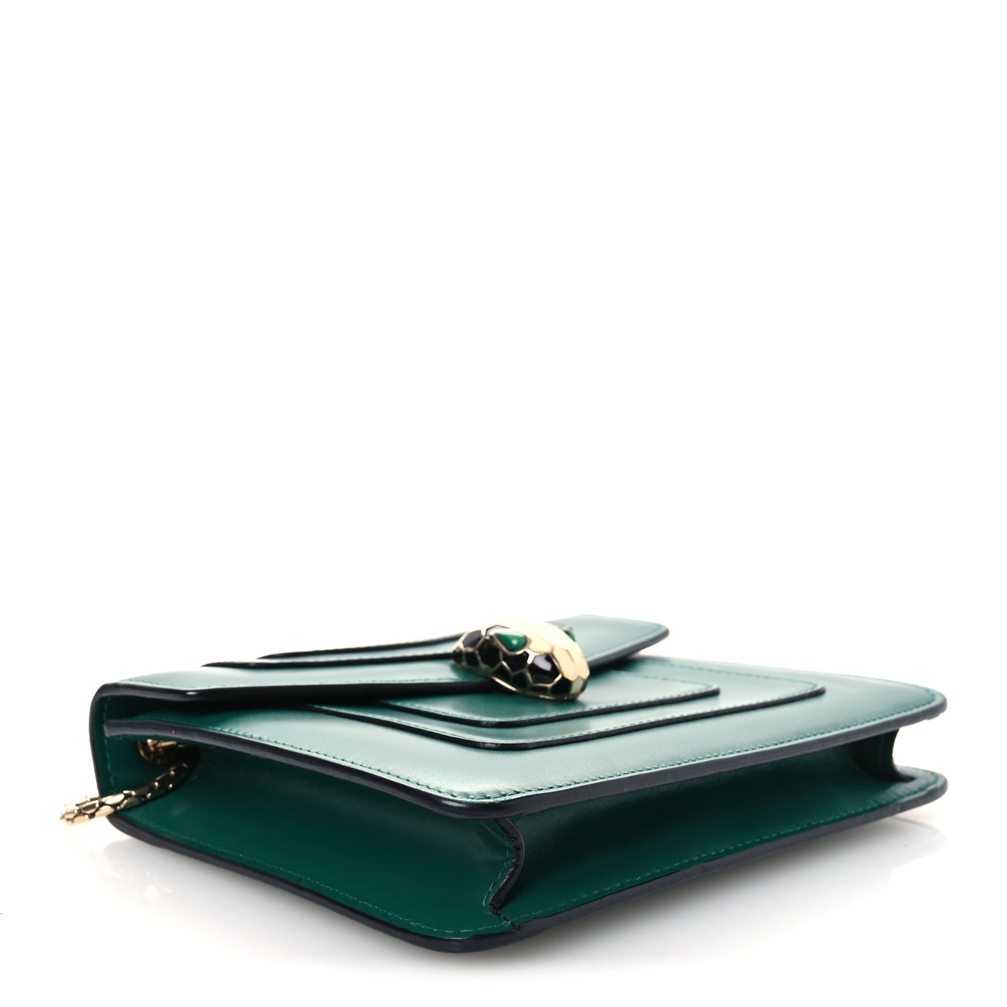 Calfskin Small Serpenti Forever Snake Strap Crossbody Bag Emerald Green