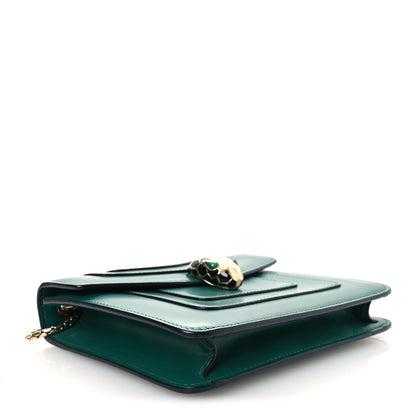 Bulgari Calfskin Small Serpenti Forever Snake Strap Crossbody Bag Emerald Green 5 of 14