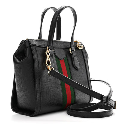 Gucci Textured Calfskin Web Small Ophidia Tote Bag Black 3 of 10