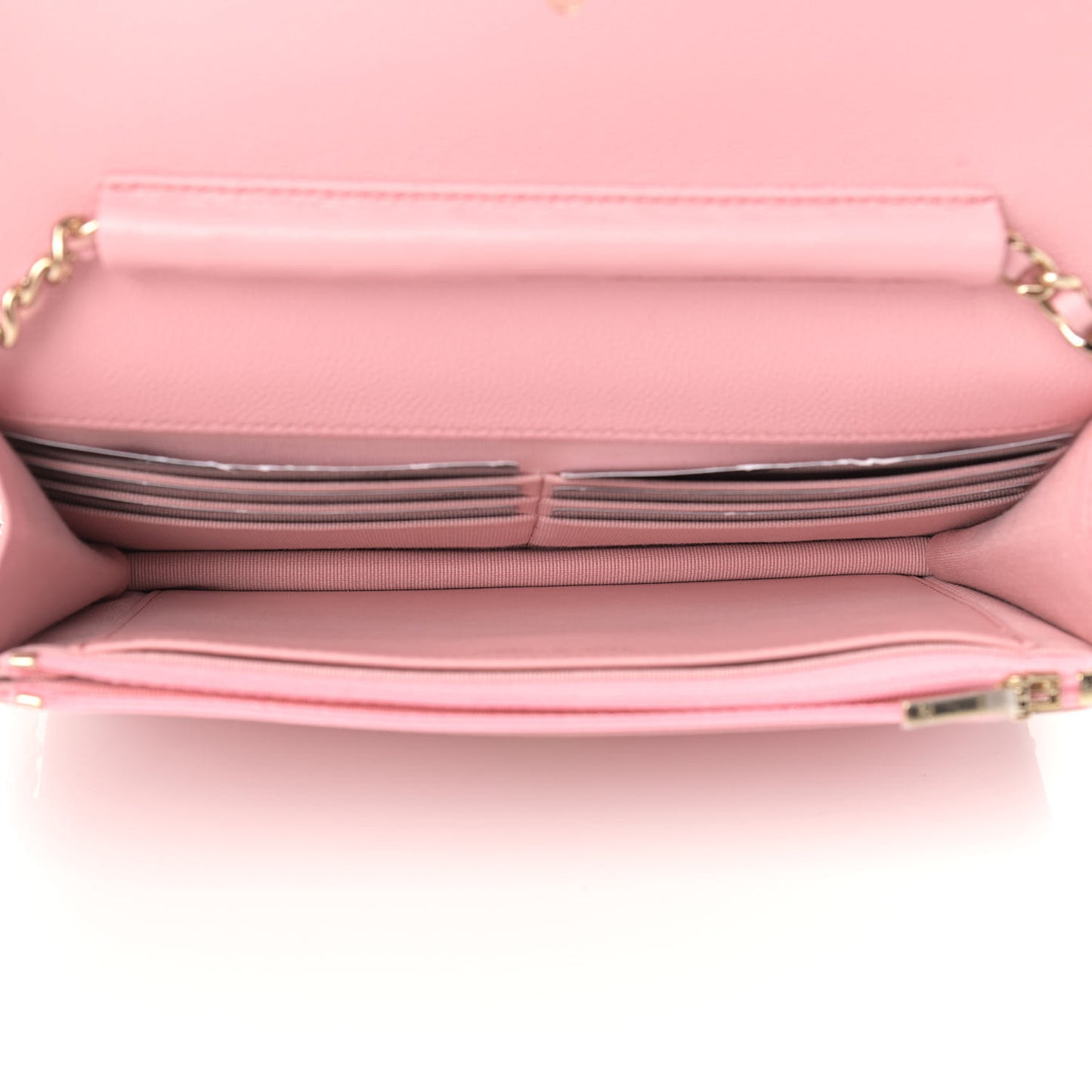 Caviar Quilted Wallet On Chain WOC Light Pink
