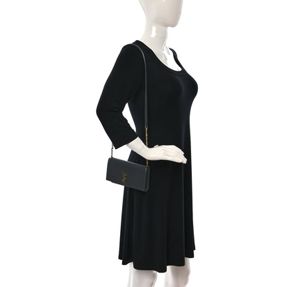 Saint Laurent Smooth Calfskin Monogram Phone Holder Crossbody Pebble 2 of 11