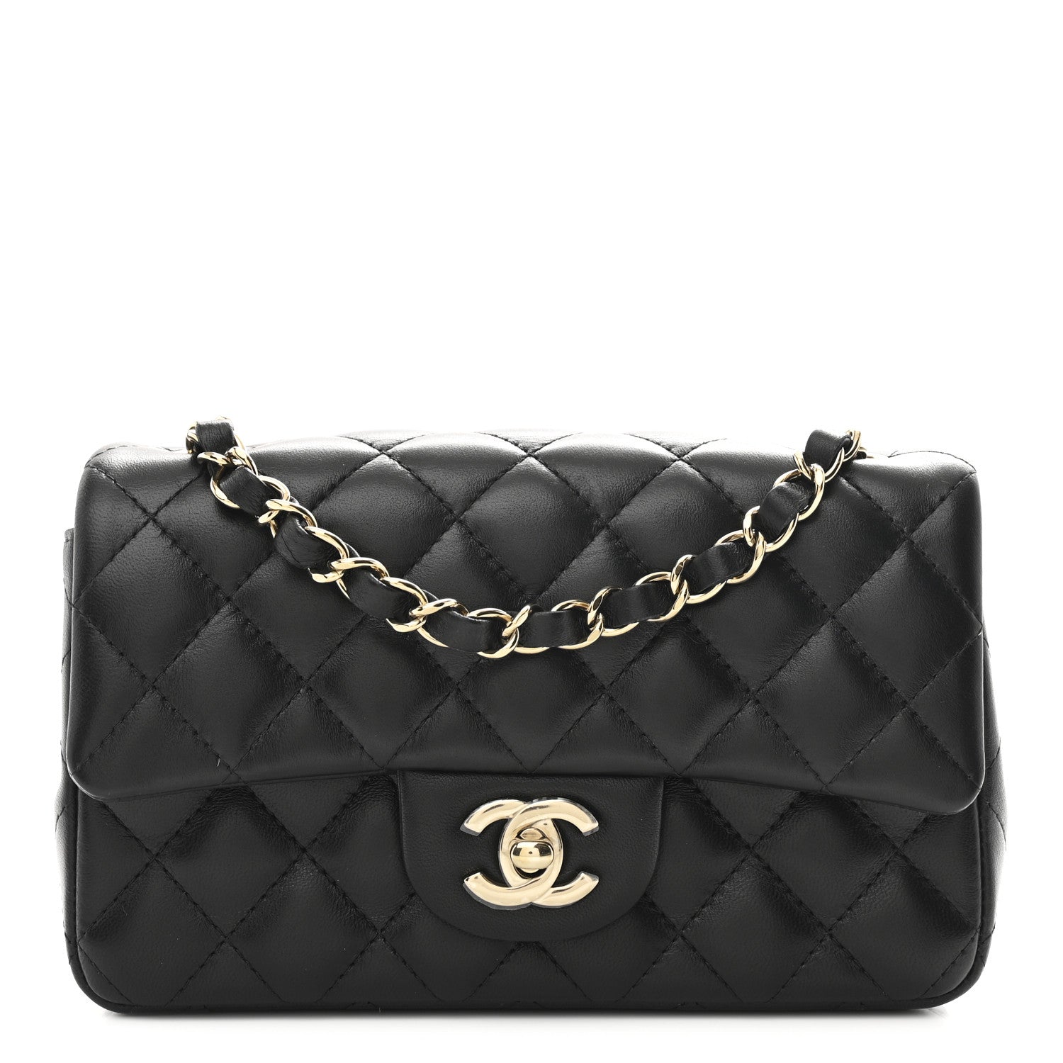 Chanel Lambskin Quilted Mini Rectangular Flap Black 1 of 11