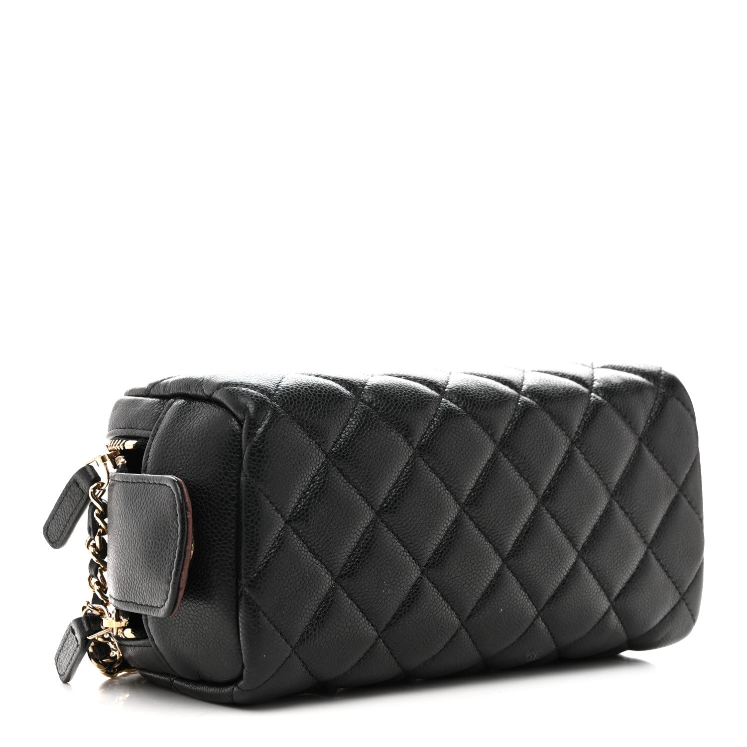 Chanel Caviar Quilted Toiletry Case With Chain Black 4 of 9