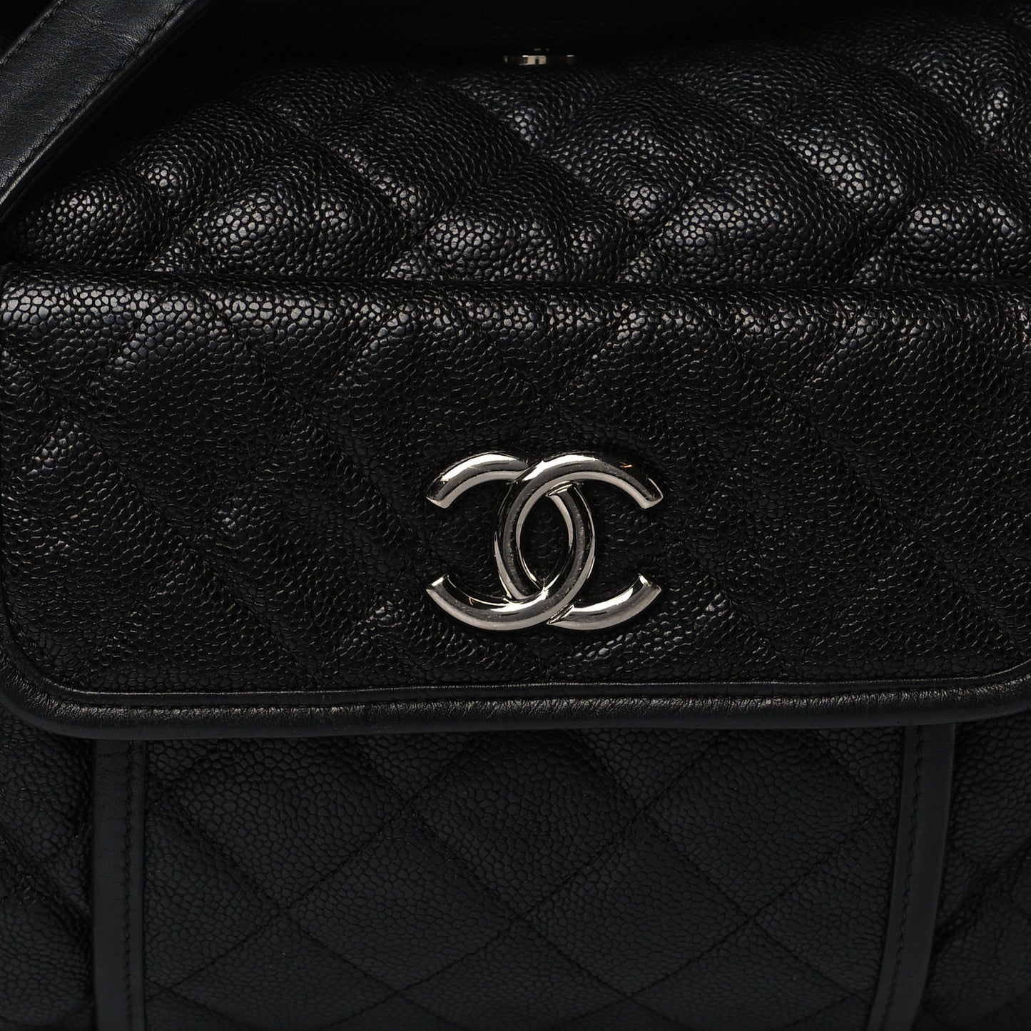 Caviar Quilted French Riviera Hobo Black