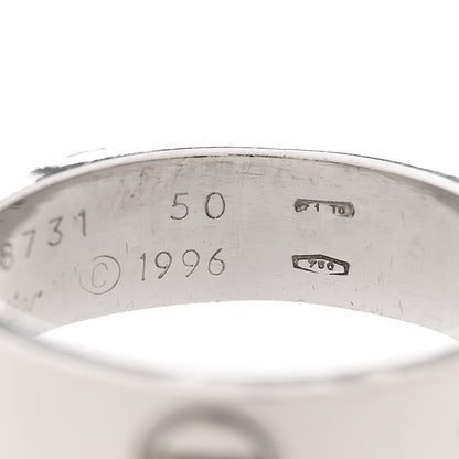 Cartier 18K White Gold 5.5mm LOVE Ring 56 7.5 5 of 5