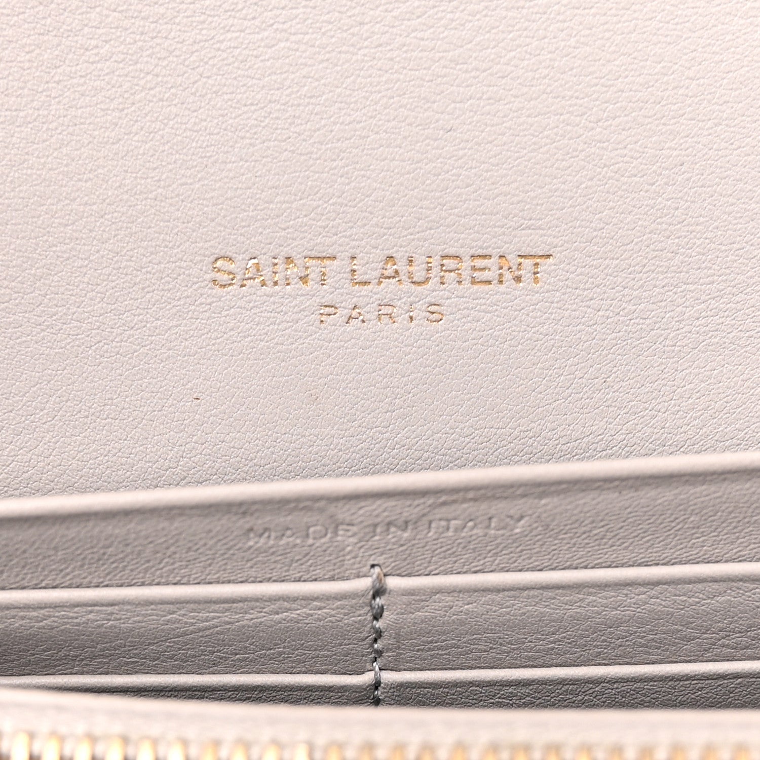 Saint Laurent Calfskin Monogram Large Flap Wallet Grey 6 of 15