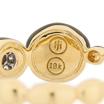 John Hardy 18K Yellow Gold Diamond Dot Hammered Band Ring 53 6.5 4 of 4