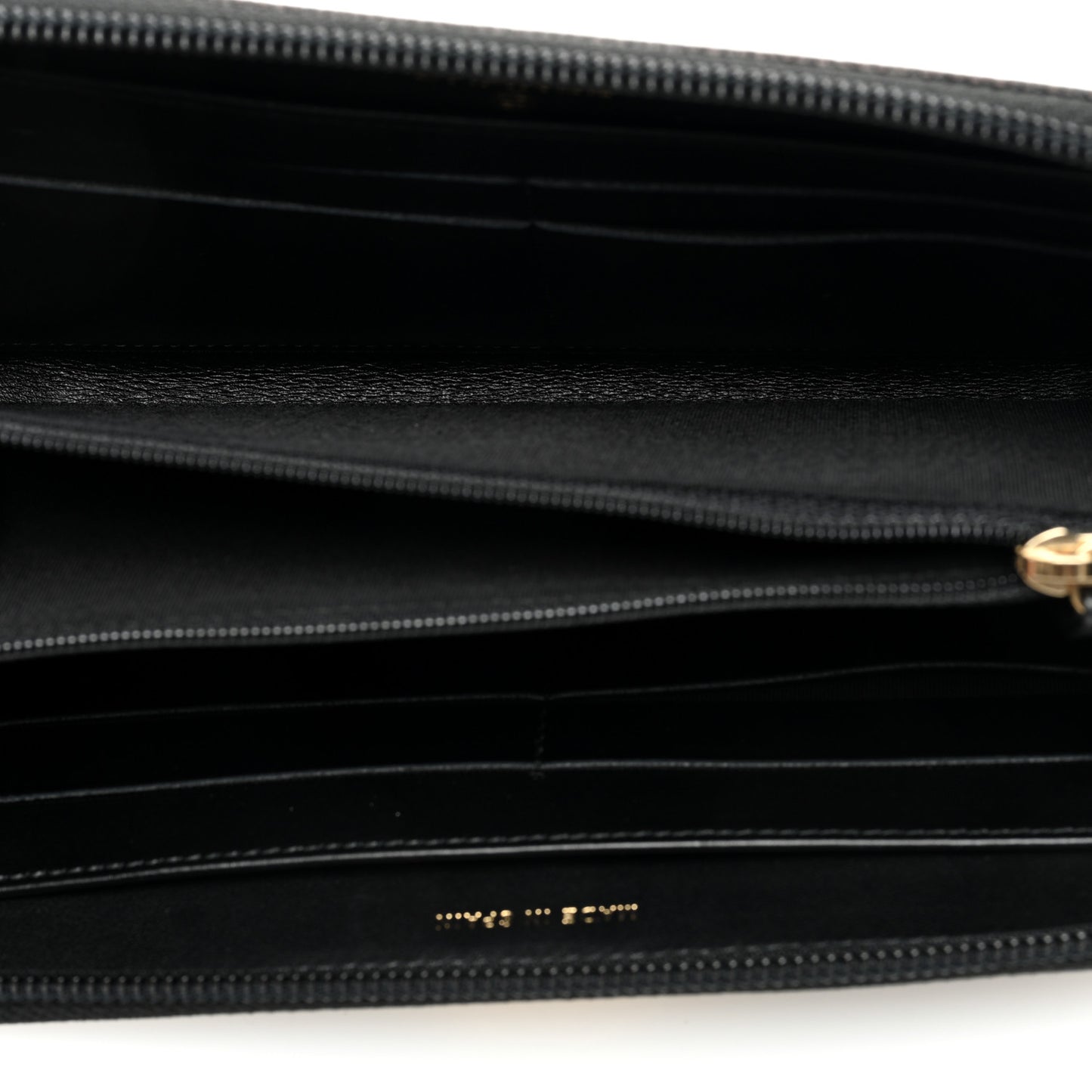 Caviar Chevron Quilted Zip Around Boy Wallet Black