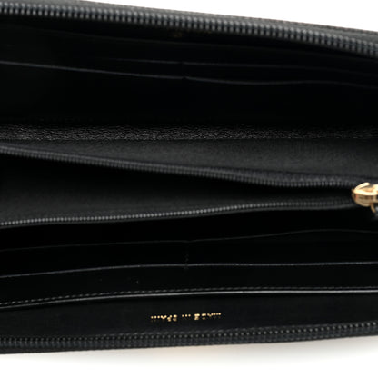 Chanel Caviar Chevron Quilted Zip Around Boy Wallet Black 5 of 7