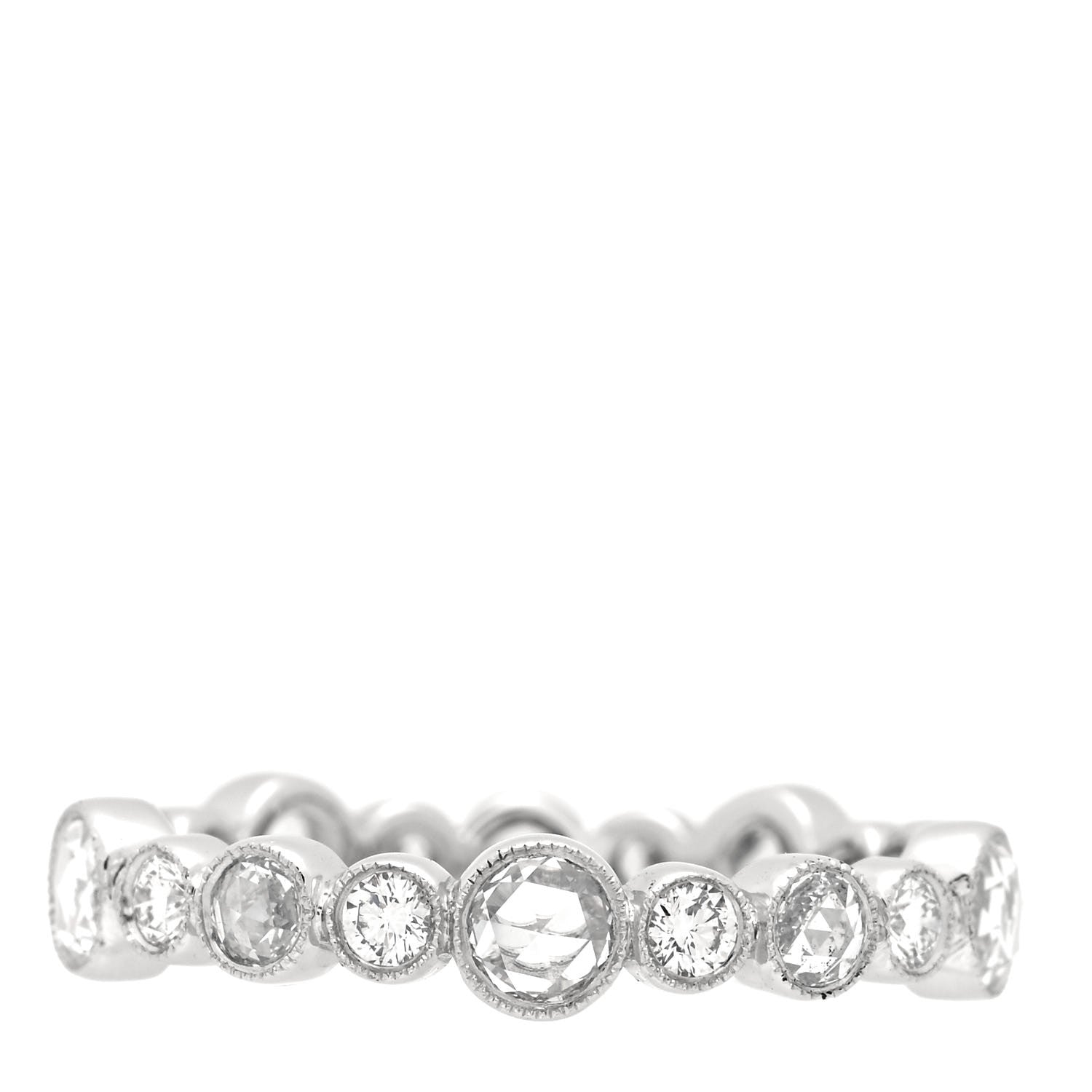 Tiffany Platinum Diamond Narrow Cobblestone Band Ring 54 6.75 3 of 5