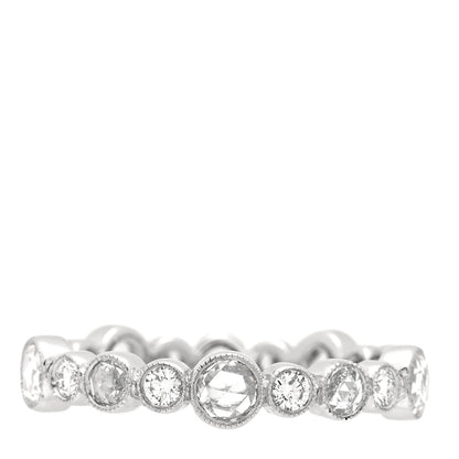 Tiffany Platinum Diamond Narrow Cobblestone Band Ring 54 6.75 3 of 5