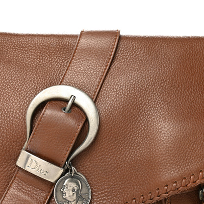 Christian Dior Pebbled Calfkskin Braided Medium Gaucho Double Saddle Bag Brown 8 of 11