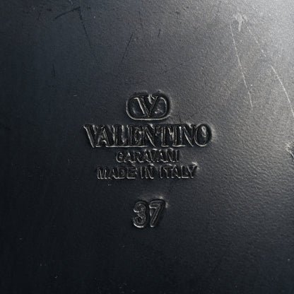 Valentino Garavani Calfskin VLogo Gate Sandals 37 Black 8 of 10