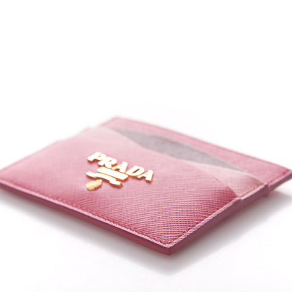 Prada Saffiano Metal Card Case Peonia Cerise 7 of 9