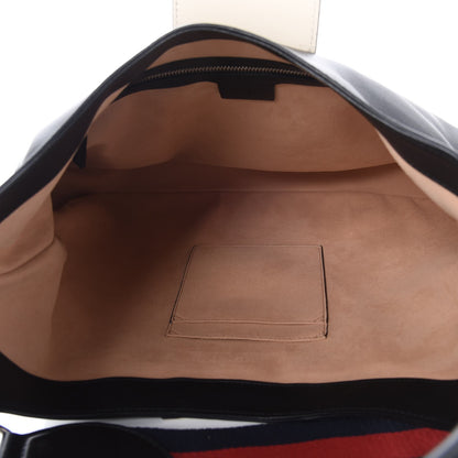 Gucci Calfskin Web Medium Dionysus Hobo Black White 7 of 7