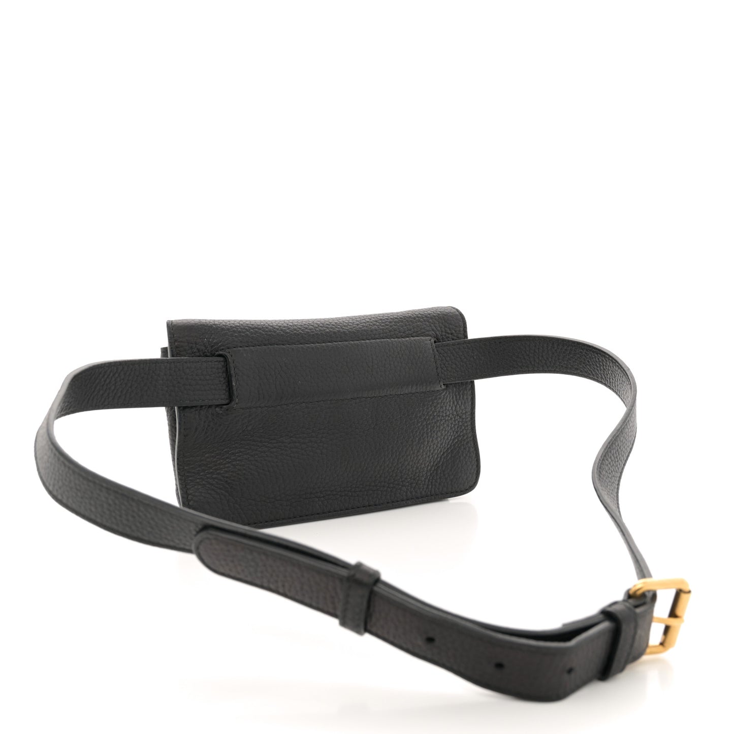 Pebbled Calfskin Soho Flap Belt Bag Black