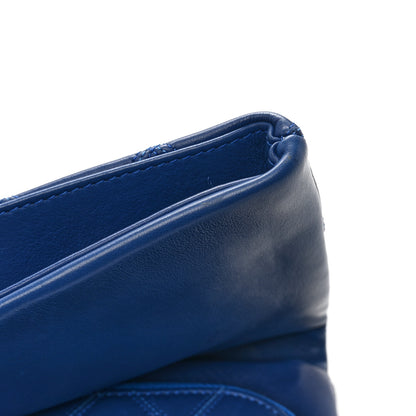 Chanel Calfskin Stitched Thin City Clutch Blue 10 of 11