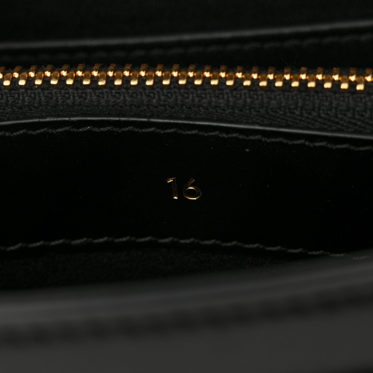 Satinated Calfskin Mini 16 Top Handle Bag Black