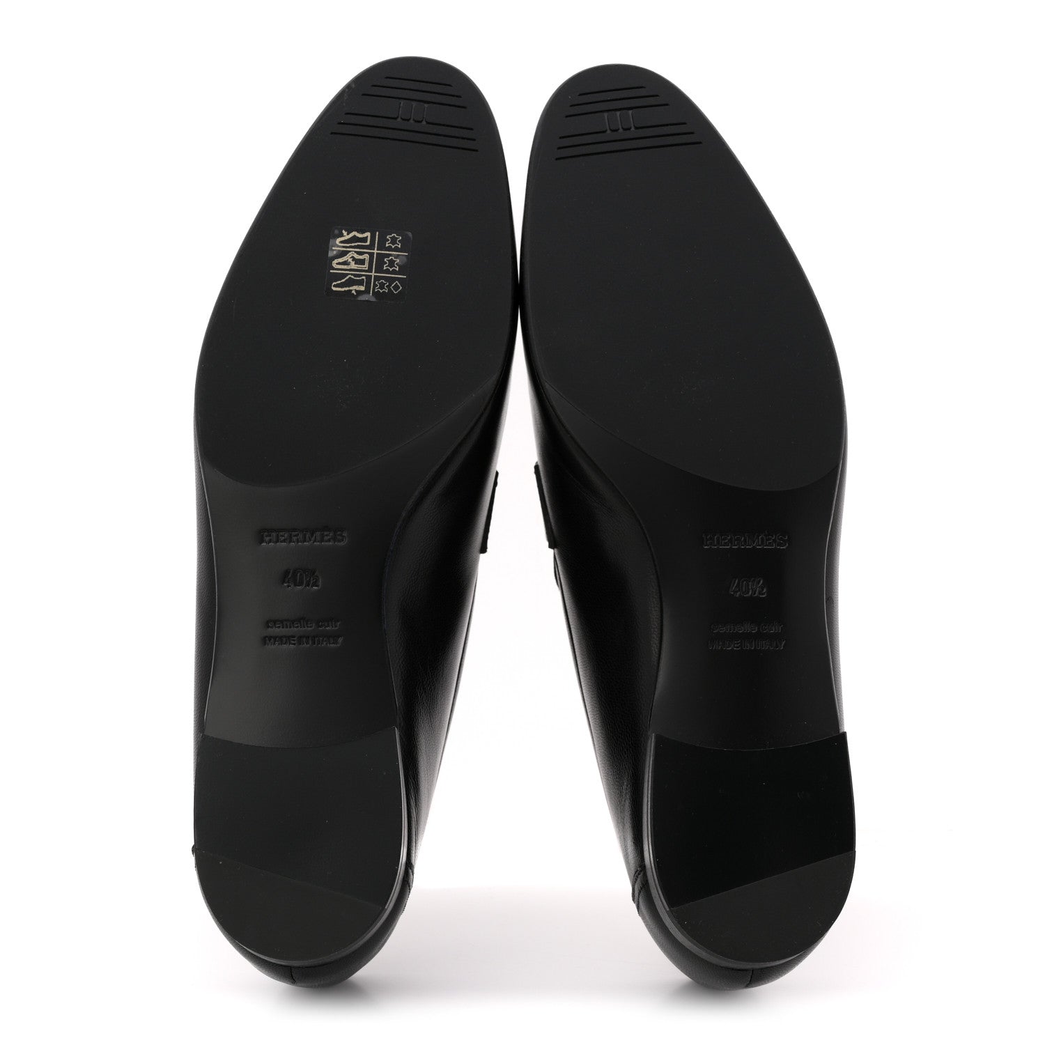 Hermes Goatskin Womens Paris Loafers 40.5 Black 6 of 10