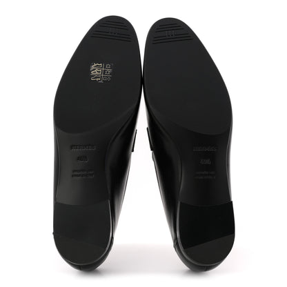 Hermes Goatskin Womens Paris Loafers 40.5 Black 6 of 10