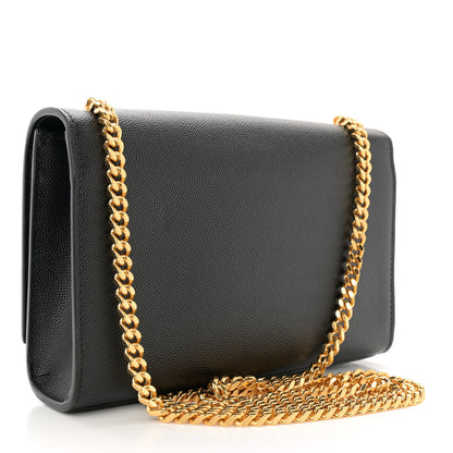 Saint Laurent Grain De Poudre Small Classic Monogram Kate Tassel Satchel Black 3 of 12