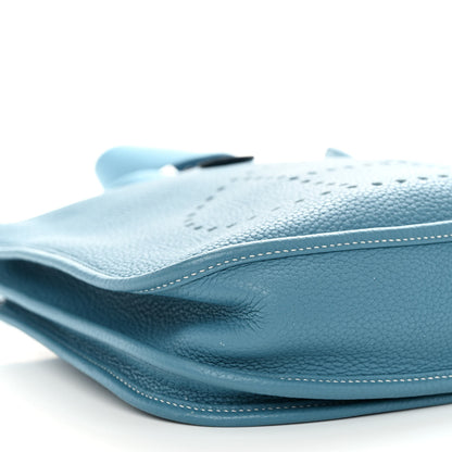 Hermes Taurillon Clemence Evelyne III PM Blue Jean 9 of 11