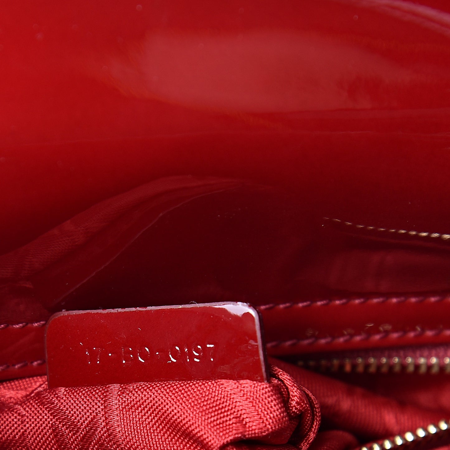 Patent Cannage Mini Lady Dior Red