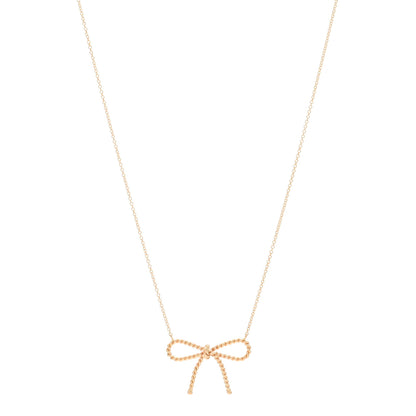 Tiffany 18K Rose Gold Twist Bow Pendant Necklace 1 of 3
