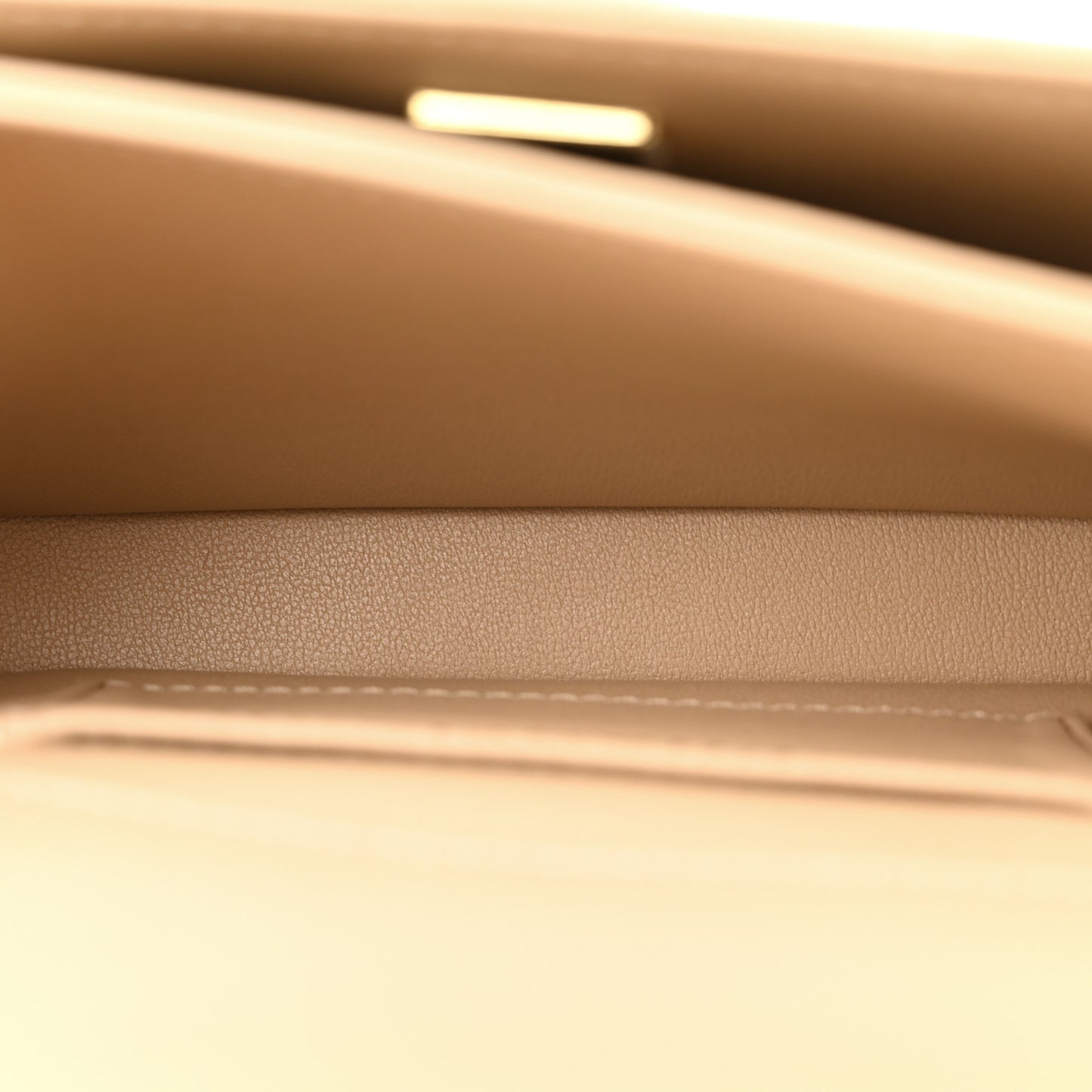 Lambskin Quilted Strass Small CC Top Handle Flap Beige