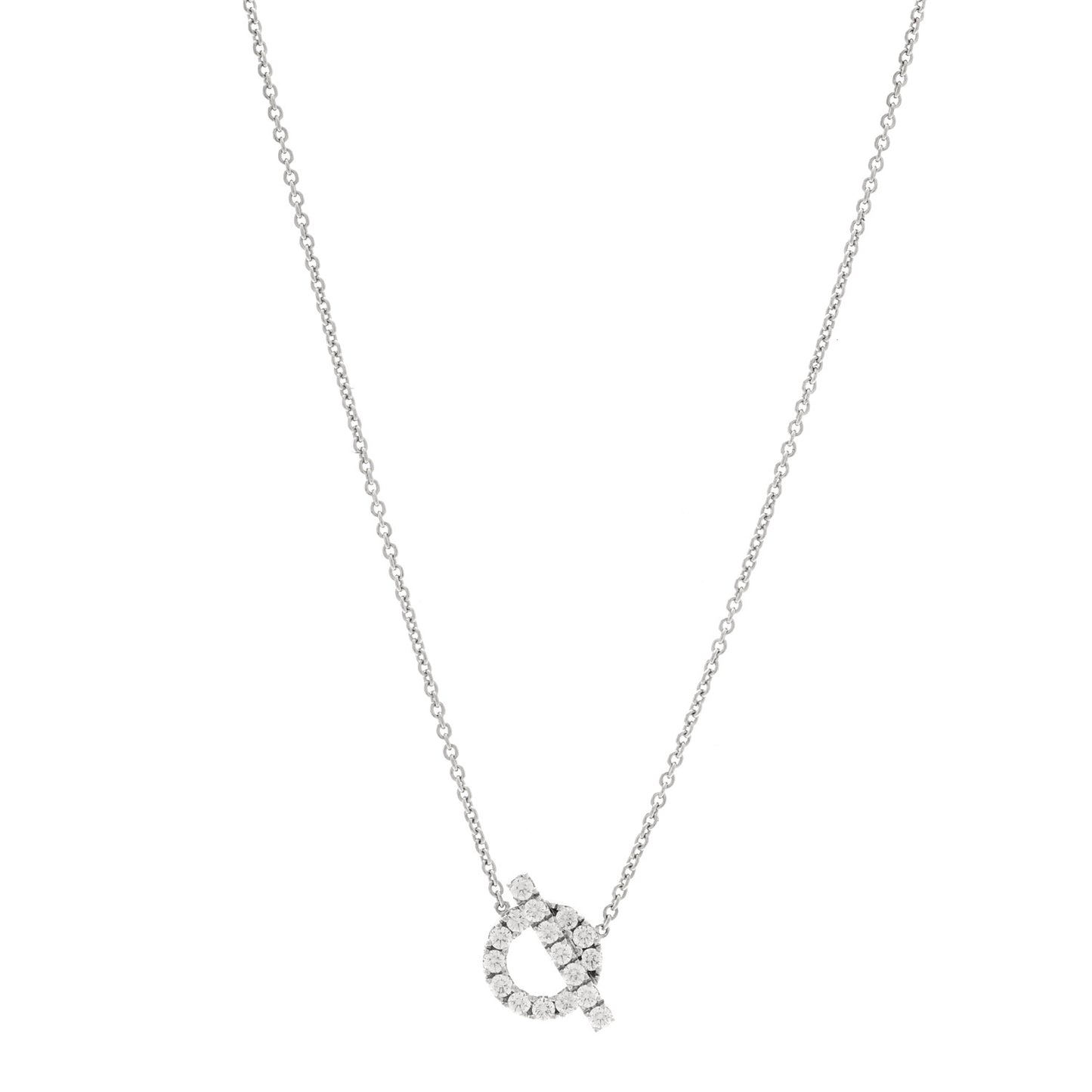 18K White Gold Diamond Finesse Pendant Necklace