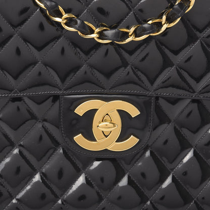Chanel Patent Quilted XL Jumbo Single Flap Black 11 of 11