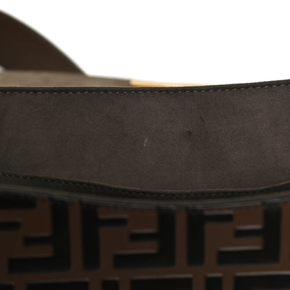 Fendi Vitello Century F is Fendi Bi-Color FF 1974 Embossed Kan I Shoulder Bag Maya Black 16 of 17