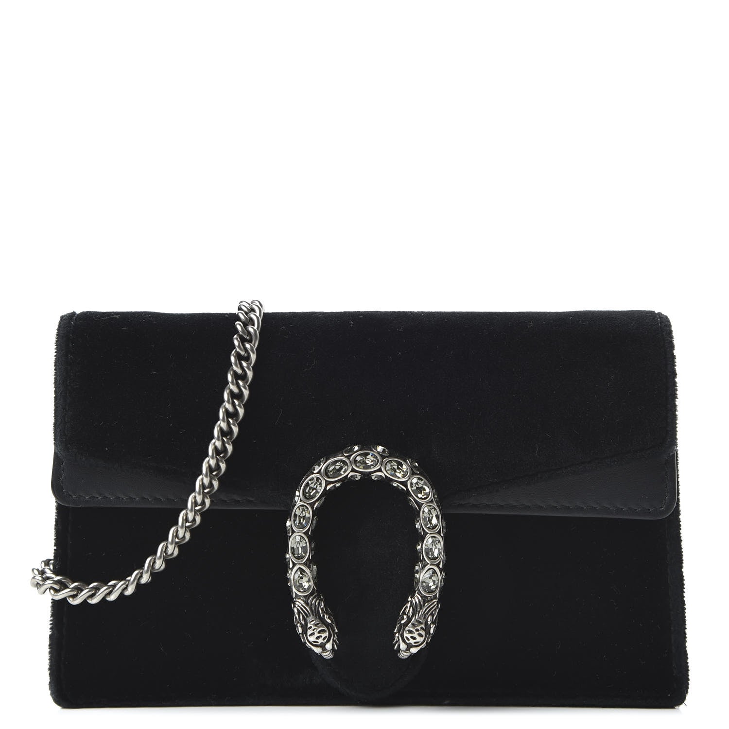 Gucci Velvet Super Mini Dionysus Shoulder Bag Black 1 of 9