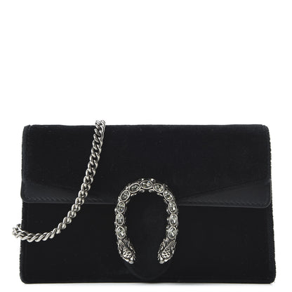 Gucci Velvet Super Mini Dionysus Shoulder Bag Black 1 of 9