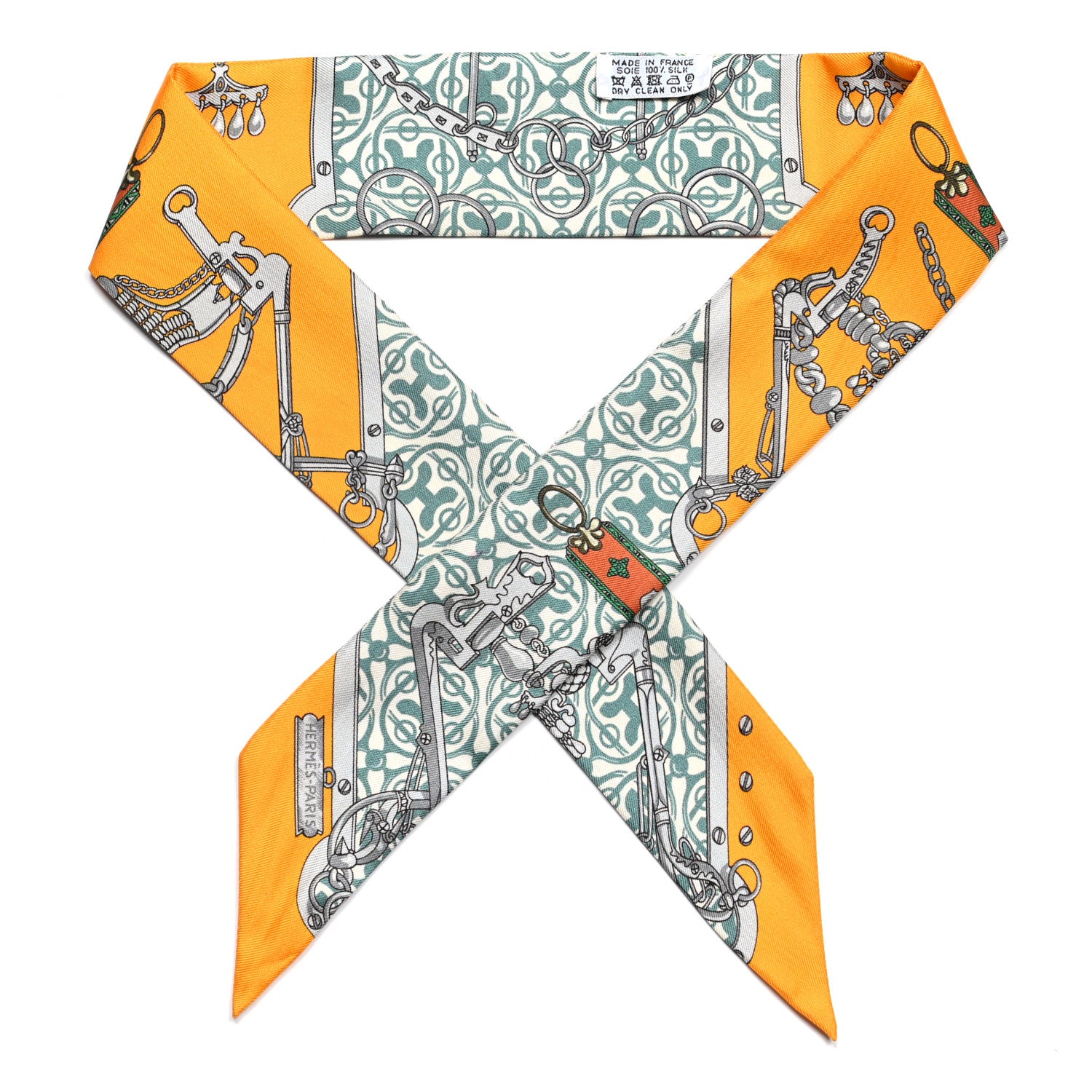 Hermes Silk Mors Et Gourmettes Remix Twilly 1 of 4