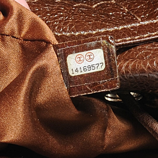 Glazed Calfskin On The Road Drawstring Tote Brown