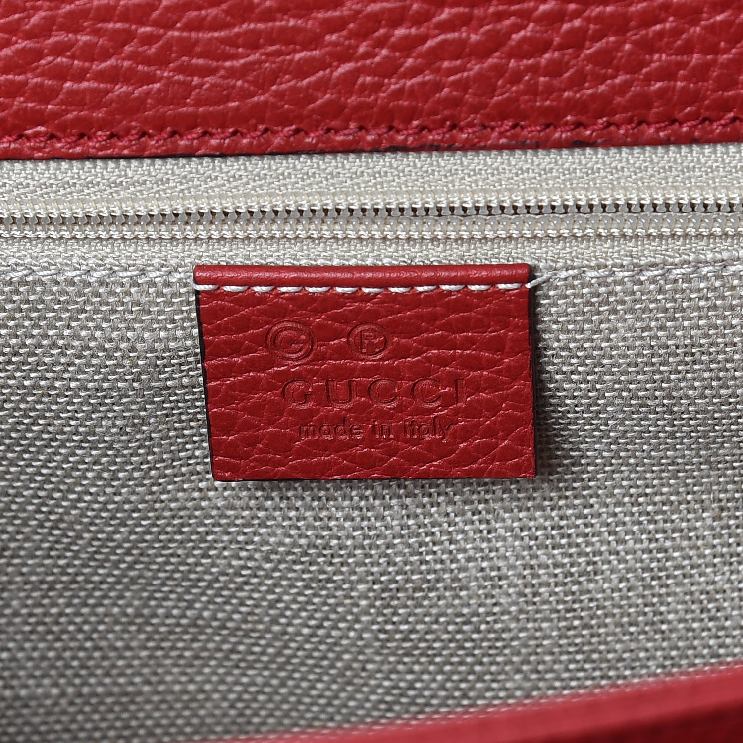 Gucci Dollar Calfskin Interlocking G Shoulder Bag Red 7 of 10
