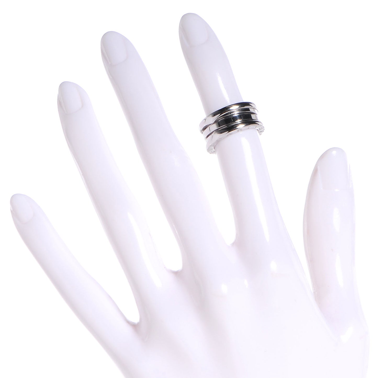 18K White Gold B.Zero1 Three-Band Ring 47 4