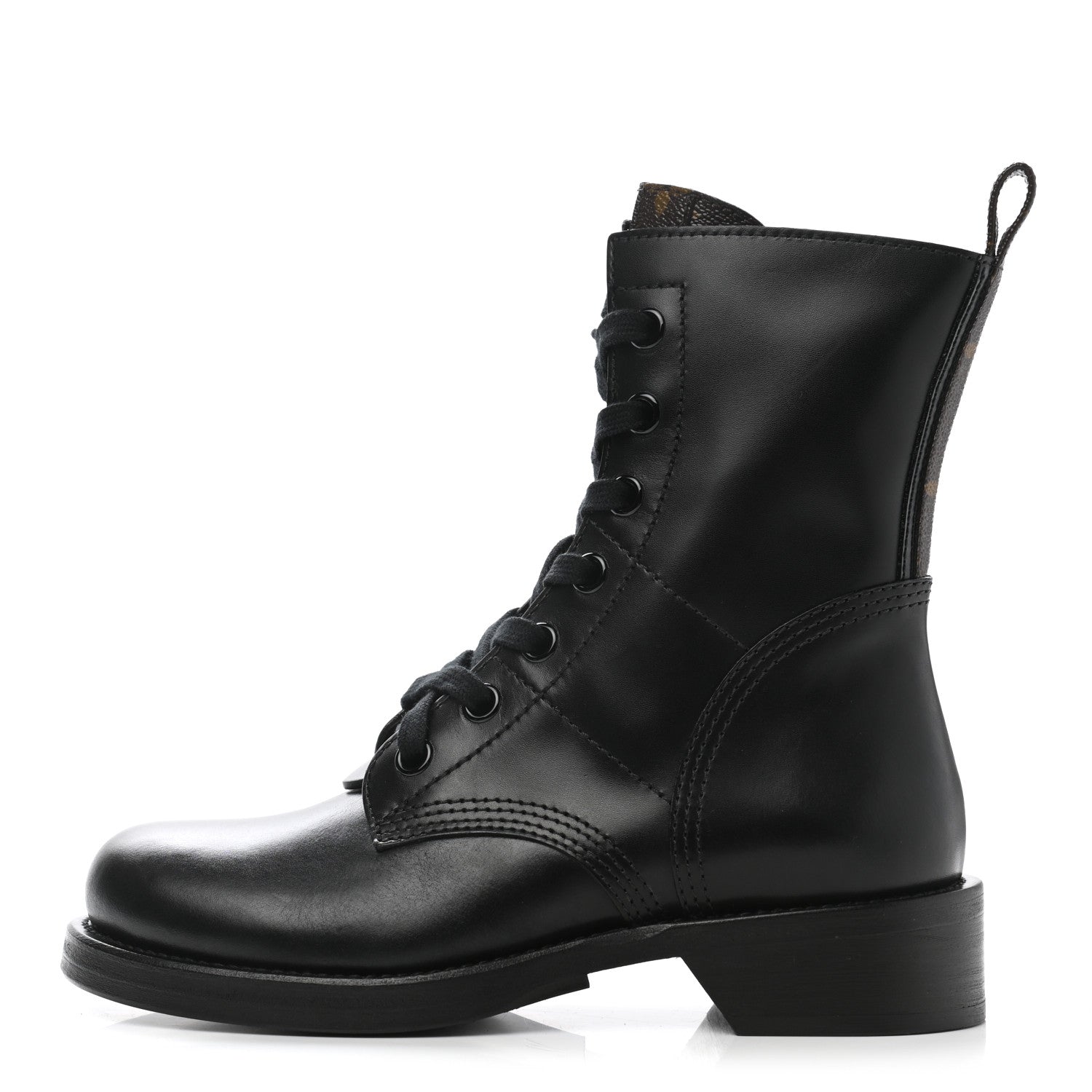 Louis Vuitton Calfskin Monogram Metropolis Flat Ranger Boots 37 Black 1 of 10